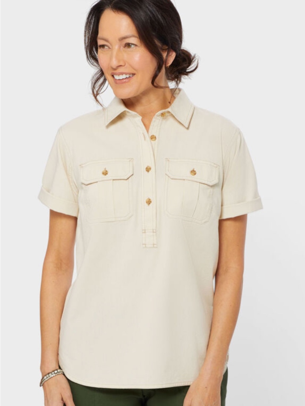 Duluth Trading Cool Max Chambray top